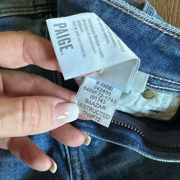 PAIGE CINDY CROP in BAZAAR DESTRUCTED - Picture 8 of 9